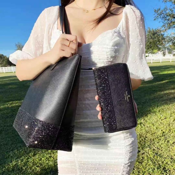 BUNDLE💕Kate Spade Tote & Wallet SET Glitter - Picture 3 of 12
